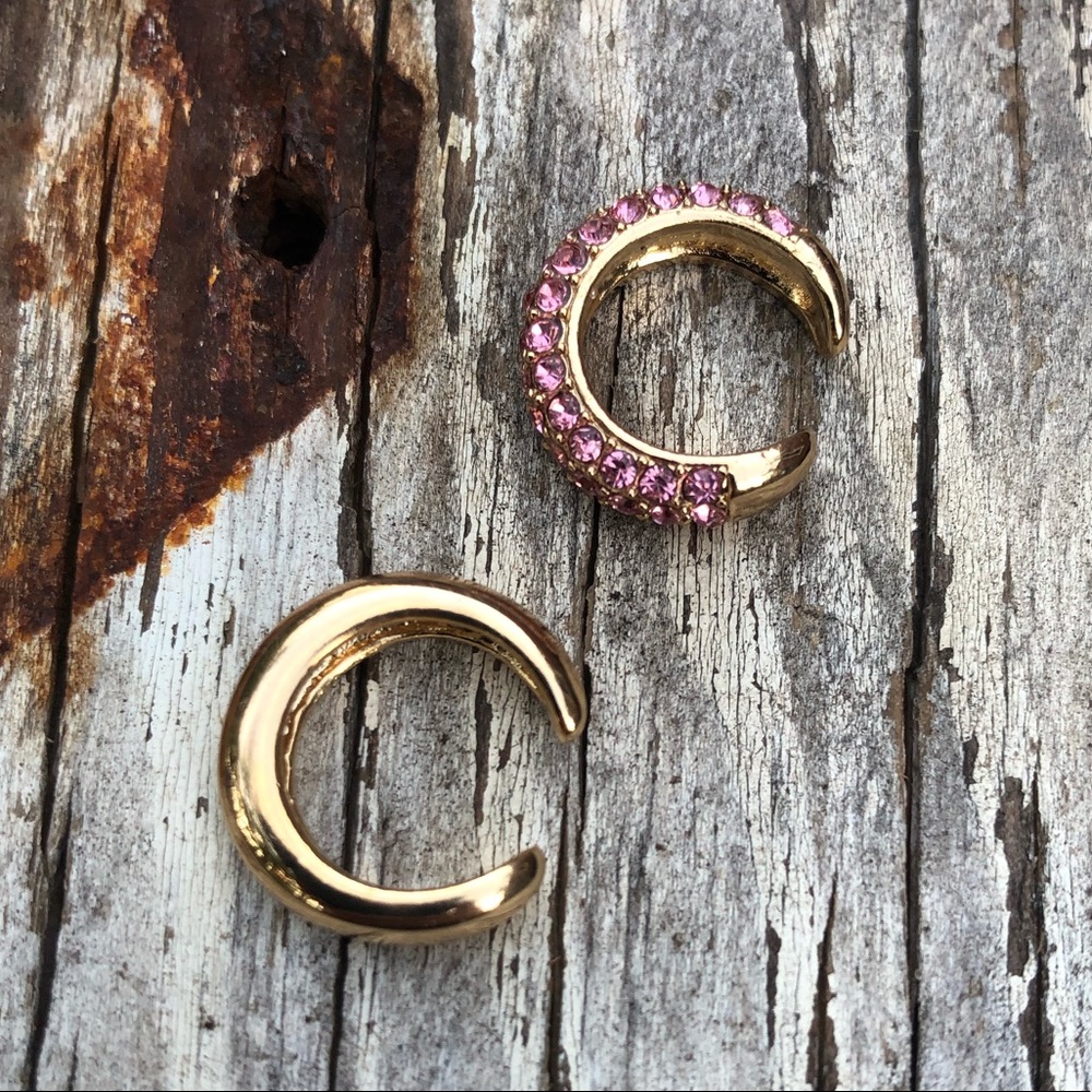 LANA Gold & Pink Pavè Huggie Ear Cuffs! - Picture 3 of 5